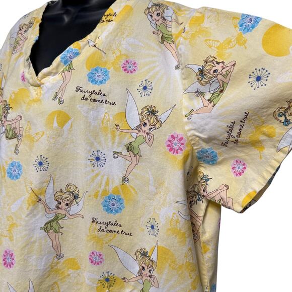 Wonderful World of Disney Tinkerbell Scrub Top Fairytales Do Come True Size 3X - Picture 3 of 5